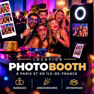 Borne photobooth pour mariage, anniversaire et soirée d'entreprise